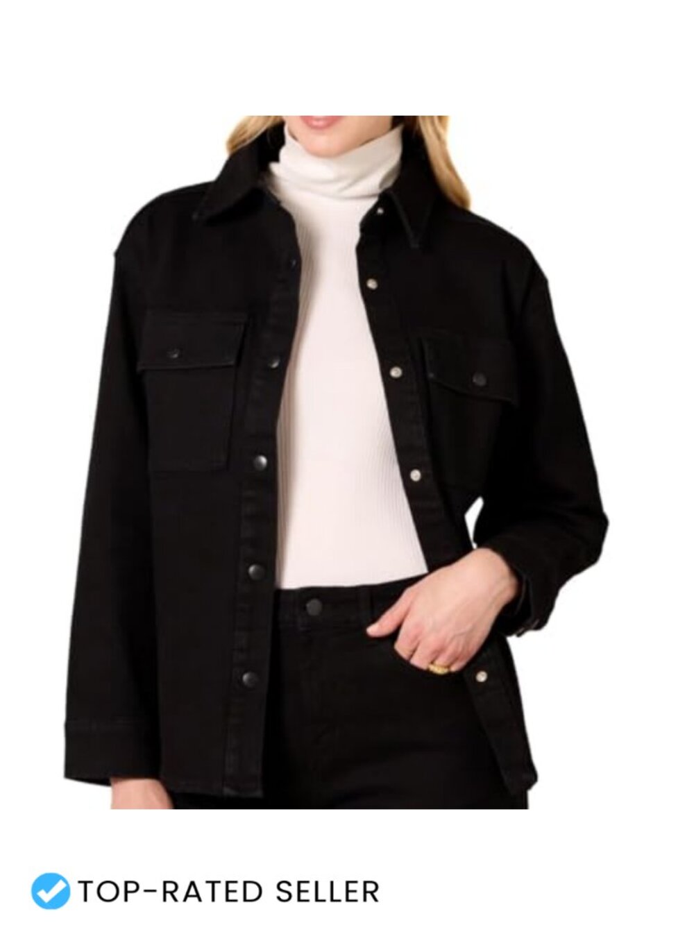 Oversized Heavyweight Denim Shirt Jacket Cotton Blend Relaxed Fit